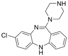 Chemical structure of N-Desmethylclozapine.