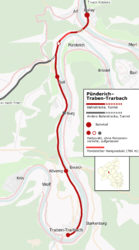 Map of the Pünderich–Traben-Trarbach line
