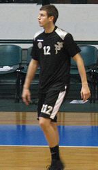 Veličković warming up with KK Partizan