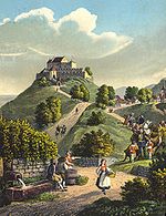The former Württemberg Castle in an 18th century print