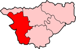 Chester shown within Cheshire