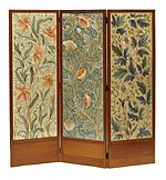 Screen with embroidered panels, designed by John Henry Dearle