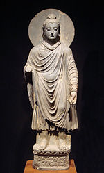 The Buddha, in Greco-Buddhist style, 1st-2nd century CE, Gandhara (Standing Buddha (Tokyo National Museum))