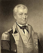 Sepia print of a man in a military uniform that is open in front