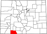 State map highlighting Archuleta County