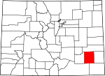 State map highlighting Bent County