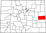 State map highlighting Cheyenne County