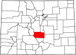 State map highlighting Fremont County
