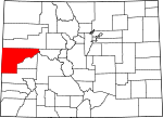 State map highlighting Mesa County