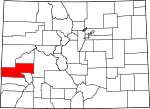 State map highlighting Montrose County