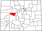 State map highlighting Pitkin County