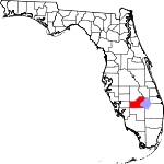 A state map highlighting Glades County in the southern part of the state. It is medium in size.