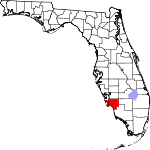 A state map highlighting Lee County in the southern part of the state. It is medium in size.