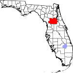 A state map highlighting Marion County in the corner part of the state. It is large in size.