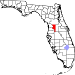 A state map highlighting Sumter County in the middle part of the state. It is medium in size and narrow in shape.