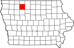 State map highlighting Palo Alto County