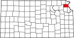 State map highlighting Atchison County