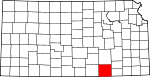 State map highlighting Cowley County