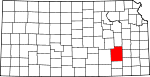 State map highlighting Greenwood County