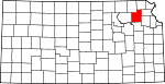 State map highlighting Jackson County