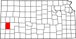 State map highlighting Kearny County
