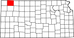 State map highlighting Rawlins County