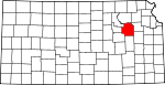 State map highlighting Wabaunsee County