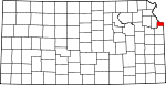State map highlighting Wyandotte County