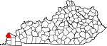 State map highlighting Ballard County