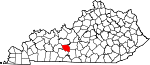 State map highlighting Edmonson County