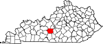 State map highlighting Hart County