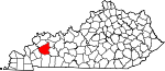 State map highlighting Hopkins County