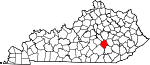 State map highlighting Rockcastle County