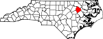 State map highlighting Edgecombe County