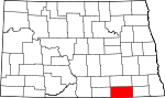 State map highlighting Dickey County