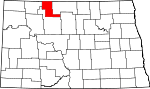 State map highlighting Renville County