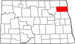 State map highlighting Walsh County