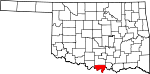 State map highlighting Love County
