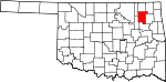 State map highlighting Rogers County