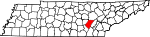 State map highlighting Bledsoe County