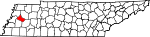 State map highlighting Crockett County