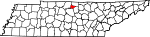 State map highlighting Trousdale County