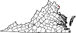 State map highlighting Arlington County