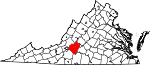 State map highlighting Bedford County