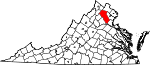 State map highlighting Fauquier County