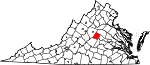 State map highlighting Fluvanna County
