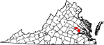 State map highlighting Henrico County
