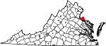 State map highlighting King George County