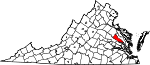 State map highlighting King William County