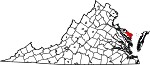 State map highlighting Northumberland County